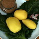 Žaludová mouka, česnek, mangold a brambory